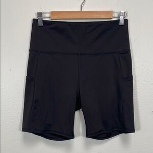 Black Women's Athletic Shorts with  pockets